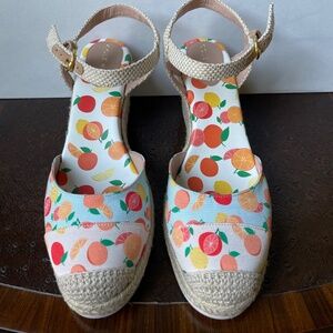 COLE HAAN Cloudfeel 80 mm Wedge SANDALS Size 10.5 US New Rosewater Orange